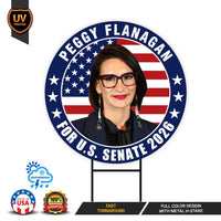 Peggy Flanagan For Minnesota Senate 2026 Yard Sign, Corrugated Plastic Senate Elections Race Red White Blue Yard Sign with Metal H-Stake