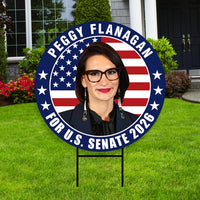 Peggy Flanagan For Minnesota Senate 2026 Yard Sign, Corrugated Plastic Senate Elections Race Red White Blue Yard Sign with Metal H-Stake
