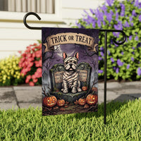 French Bulldog Halloween Garden Flag, 12x18 Double Sided Yard Flag, Spooky Porch Decor, Mummy Dog Trick or Treat Decor, Halloween Gift