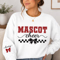 Personalized Mascot Cheer Sweatshirt, Custom Cheerleader Name Hoodie, Varsity School Spirit Shirt, Game Day, Sports Mom Gift, Front Sleeve