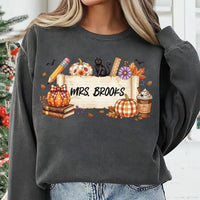Personalized Fall Teacher Shirt, Custom Teacher Name Tee, Halloween Classroom Graphic, Back to School Outfit, Educator Appreciation Gift