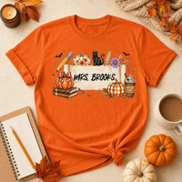 Personalized Fall Teacher Shirt, Custom Teacher Name Tee, Halloween Classroom Graphic, Back to School Outfit, Educator Appreciation Gift