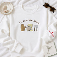 Personalized Baker Embroidered Sweatshirt, Baking Lover Hoodie, Custom Couple Name Shirt, Cozy Hobby Crewneck, Baker Hobby Gift for Her