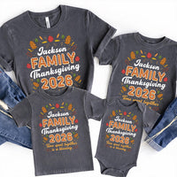 Personalized Family Thanksgiving Shirts, Custom Matching Reunion Tees, Fall Plaid Name Design, Kids and Adult Outfit, Family Gift 2026