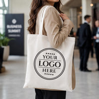 Custom Logo Canvas Tote Bag, Personalized Cotton Tote Bag, Business Promotional Bag, Corporate Event Giveaway, Branded Party Favor