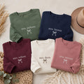 Personalized Mrs. Name Embroidered Sweatshirt, Custom Bow Hoodie, Minimal Classroom Design, Cute Teacher Shirt, Teacher Appreciation Gift