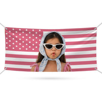 Custom Flag Photo Vinyl Banner Sign, Personalized Portrait Design, Waterproof Outdoor Display, Indoor Outdoor Banner, Photo Backdrop Sign