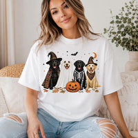 Custom Halloween Labrador Retriever Shirt, Personalized Dog Breed Tee, Spooky Ghost Lab Mom Tee, Pumpkin Pet Lover Outfit, Dog Mom Gift