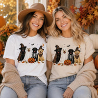 Custom Halloween Labrador Retriever Shirt, Personalized Dog Breed Tee, Spooky Ghost Lab Mom Tee, Pumpkin Pet Lover Outfit, Dog Mom Gift