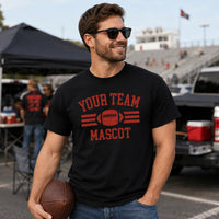 Personalized Football Mom and Dad Shirt, Custom Team Mascot Tee, Player Name Number Game Day Spirit Wear, Custom Team Gift, Front Back Print