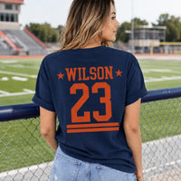 Personalized Football Mom and Dad Shirt, Custom Team Mascot Tee, Player Name Number Game Day Spirit Wear, Custom Team Gift, Front Back Print