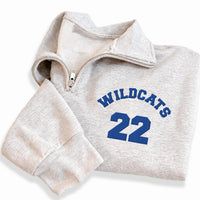 Personalized Mascot Embroidered Quarter Zip Sweatshirt, Custom Team Pullover, University Spirit Wear, Coach Game Day, Custom Team Gift
