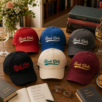 Book Club Embroidered Hat, Book Lover Reading Group Baseball Cap, Low Profile Dad Hat, Literary Reader Birthday Gift, Everyday Cap Gift
