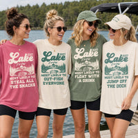 Custom Lake Crew Shirts, Funny Most Likely Trip Tees, Matching Family Vacation Shirts, Bachelorette Weekend Outfit, Girls Trip Gift