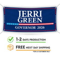 Jerri Green For Tennessee U.S. Governor Banner Sign, 13 oz Waterproof US Governor Election 2026 Vinyl Banner With Metal Grommets