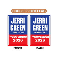 Jerri Green For Tennessee Governor 2026 Garden Flag, Double Sided, 2026 Governor Flag, Elections Flag, Race Red White & Blue Flag