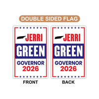 Jerri Green For Tennessee Governor 2026 Garden Flag, Double Sided, 2026 Governor Flag, Elections Flag, Race Red White & Blue Flag