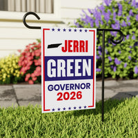 Jerri Green For Tennessee Governor 2026 Garden Flag, Double Sided, 2026 Governor Flag, Elections Flag, Race Red White & Blue Flag