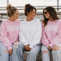 Custom Puff Print School Sweatshirt, Personalized Team Name Shirt, 3D Raised Sleeve Print Crewneck, School Spirit Hoodie, Team Spirit Wear