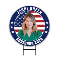 Jerri Green For Tennessee Governor 2026 Yard Sign, Corrugated Governor Elections Race Red White & Blue Yard Sign with Metal H-Stake