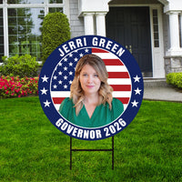 Jerri Green For Tennessee Governor 2026 Yard Sign, Corrugated Governor Elections Race Red White & Blue Yard Sign with Metal H-Stake