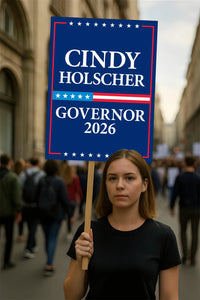 Cindy Holscher For Kansas Governor 2026 Election Sign, Democratic Party, Political Campaign Sign, Governor Election 2026 Race Poster Sign