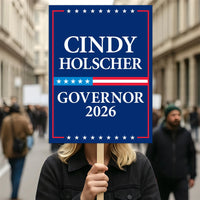 Cindy Holscher For Kansas Governor 2026 Election Sign, Democratic Party, Political Campaign Sign, Governor Election 2026 Race Poster Sign