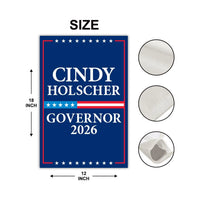 Cindy Holscher For Kansas Governor 2026 Garden Flag, Double Sided, 2026 Governor Flag, Elections Flag, Race Red White & Blue Flag