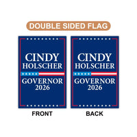 Cindy Holscher For Kansas Governor 2026 Garden Flag, Double Sided, 2026 Governor Flag, Elections Flag, Race Red White & Blue Flag