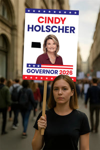 Cindy Holscher For Kansas Governor 2026 Election Sign, Democratics Party, Political Campaign Sign, Governor Election 2026 Race Poster Sign