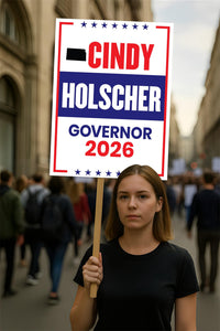 Cindy Holscher For Kansas Governor 2026 Election Sign, Democratics Party, Political Campaign Sign, Governor Election 2026 Race Poster Sign