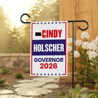 Cindy Holscher For Kansas Governor 2026 Garden Flag, Double Sided, 2026 Governor Flag, Elections Flag, Race Red White & Blue Flag
