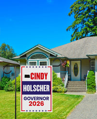 Cindy Holscher For Kansas Governor 2026 Garden Flag, Double Sided, 2026 Governor Flag, Elections Flag, Race Red White & Blue Flag