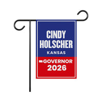 Cindy Holscher For Kansas Governor 2026 Garden Flag, Double Sided, 2026 Governor Flag, Elections Flag, Race Red White & Blue Flag