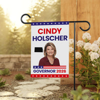Cindy Holscher For Kansas Governor 2026 Garden Flag, Double Sided, 2026 Governor Flag, Elections Flag, Race Red White & Blue Flag