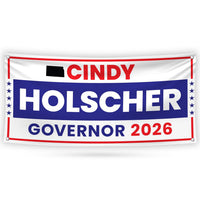Cindy Holscher For Kansas U.S. Governor Banner Sign, 13 oz Waterproof US Governor Election 2026, Vinyl Banner With Metal Grommets