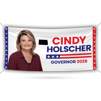 Cindy Holscher For Kansas U.S. Governor Banner Sign, 13 oz Waterproof US Governor Election 2026, Vinyl Banner With Metal Grommets