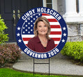 Cindy Holscher For Kansas Governor 2026 Yard Sign, Corrugated Plastic Governor Elections, Race Red White & Blue Yard Sign with Metal H-Stake