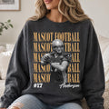 Personalized Football Player Photo Shirt, Custom Sport Sweatshirt, Senior Football Mom Crewneck, Family Game Day Outfit, Gift for Athlete