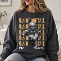Personalized Football Player Photo Shirt, Custom Sport Sweatshirt, Senior Football Mom Crewneck, Family Game Day Outfit, Gift for Athlete