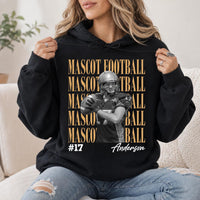 Personalized Football Player Photo Shirt, Custom Sport Sweatshirt, Senior Football Mom Crewneck, Family Game Day Outfit, Gift for Athlete