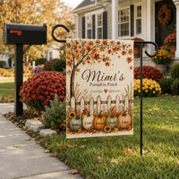Personalized Mimi's Pumpkin Patch Garden Flag, 12x18 Double Sided Yard Flag, Fall Garden Decor, Grandkids Name Porch Decor, Autumn Gift