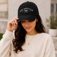 Personalized Cool Aunt Embroidered Hat, Custom Cool Aunts Club Bow Cap, Low Profile Dad Hat, Aunt Birthday Gift, Family Matching Gift