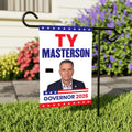 Ty Masterson For Kansas Governor 2026 Garden Flag, Double Sided, 2026 Governor Flag, Elections Flag, Race Red White & Blue Flag