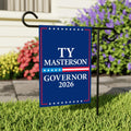 Ty Masterson For Kansas Governor 2026 Garden Flag, Double Sided, 2026 Governor Flag, Elections Flag, Race Red White & Blue Flag