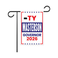 Ty Masterson For Kansas Governor 2026 Garden Flag, Double Sided, 2026 Governor Flag, Elections Flag, Race Red White & Blue Flag
