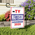 Ty Masterson For Kansas Governor 2026 Garden Flag, Double Sided, 2026 Governor Flag, Elections Flag, Race Red White & Blue Flag
