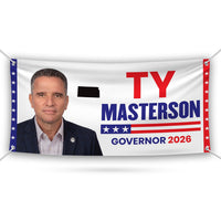 Ty Masterson For Kansas U.S. Governor Banner Sign, 13 oz Waterproof US Governor Election 2026, Vinyl Banner With Metal Grommets