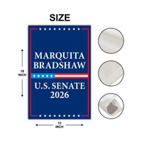Marquita Bradshaw For Tennessee Senate 2026 Garden Flag, Double Sided, 2026 Senate Flag, Elections Flag, Race Red White & Blue Flag