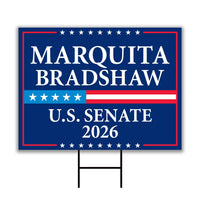 Marquita Bradshaw For Tennessee Senate 2026 Yard Sign, Corrugated Senate Elections, Race Red White & Blue Yard Sign with Metal H-Stake